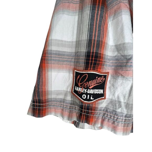 Harley Davidson Button Up Short Sleeve Shirt With Genuine Oil Patches - Picture 3 of 7